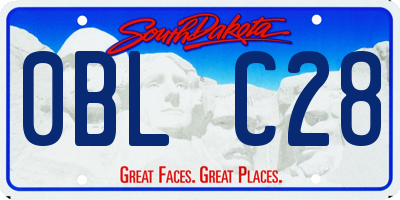 SD license plate 0BLC28