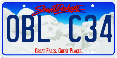 SD license plate 0BLC34