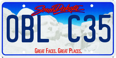 SD license plate 0BLC35