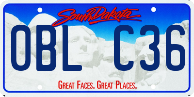 SD license plate 0BLC36