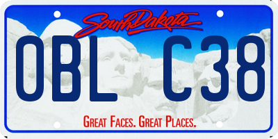 SD license plate 0BLC38