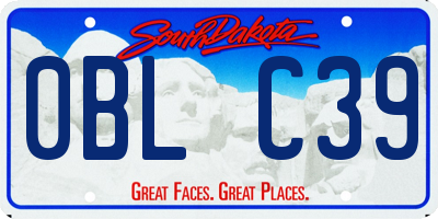 SD license plate 0BLC39