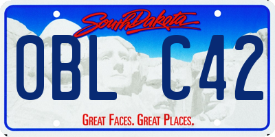 SD license plate 0BLC42