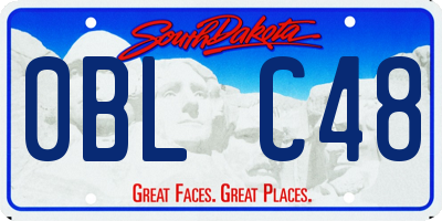 SD license plate 0BLC48