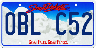 SD license plate 0BLC52