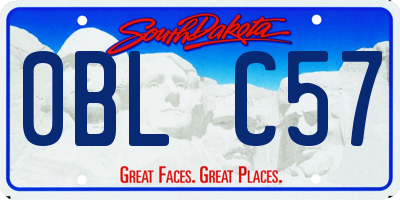 SD license plate 0BLC57