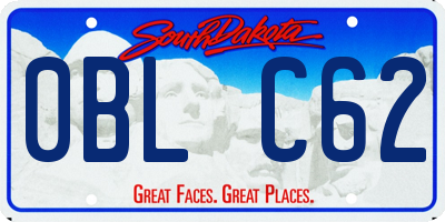 SD license plate 0BLC62