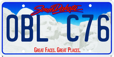 SD license plate 0BLC76