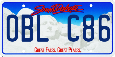 SD license plate 0BLC86