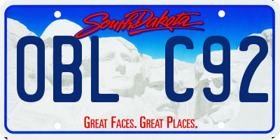SD license plate 0BLC92