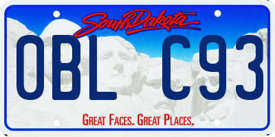 SD license plate 0BLC93