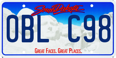 SD license plate 0BLC98