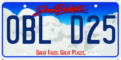 SD license plate 0BLD25