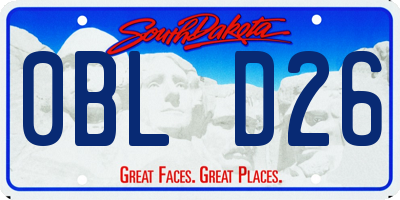 SD license plate 0BLD26