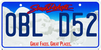 SD license plate 0BLD52