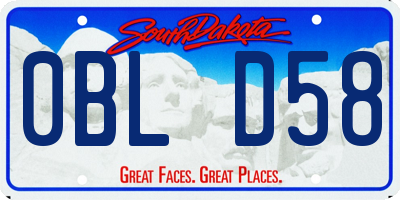SD license plate 0BLD58