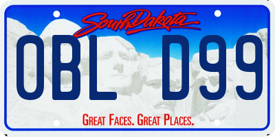 SD license plate 0BLD99