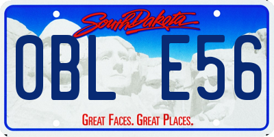 SD license plate 0BLE56