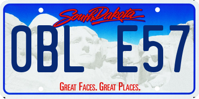 SD license plate 0BLE57
