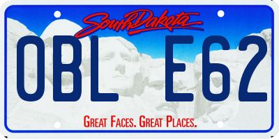 SD license plate 0BLE62