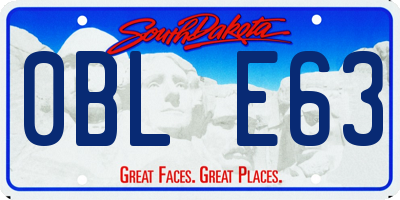 SD license plate 0BLE63