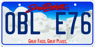 SD license plate 0BLE76