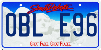 SD license plate 0BLE96