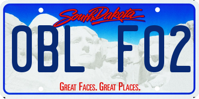 SD license plate 0BLF02