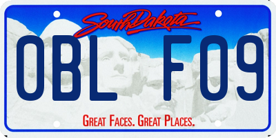 SD license plate 0BLF09