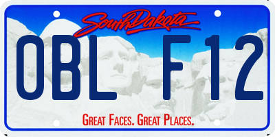 SD license plate 0BLF12