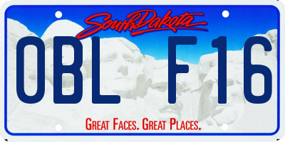 SD license plate 0BLF16