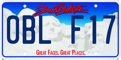 SD license plate 0BLF17