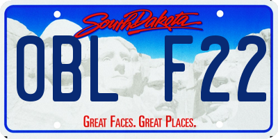 SD license plate 0BLF22