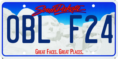 SD license plate 0BLF24