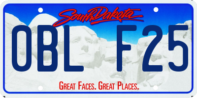 SD license plate 0BLF25