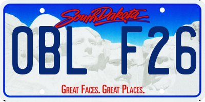 SD license plate 0BLF26