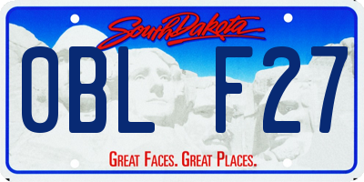 SD license plate 0BLF27