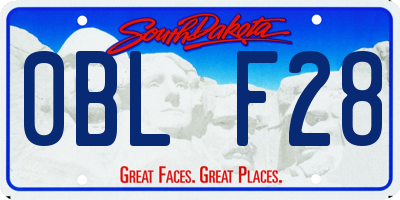 SD license plate 0BLF28