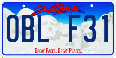 SD license plate 0BLF31