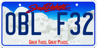 SD license plate 0BLF32