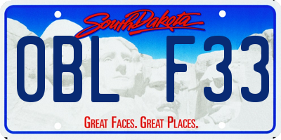 SD license plate 0BLF33