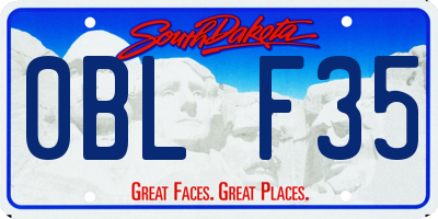 SD license plate 0BLF35