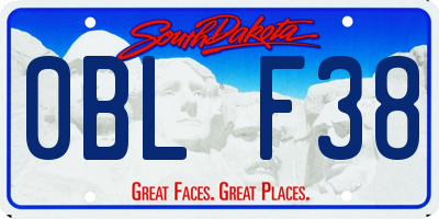 SD license plate 0BLF38