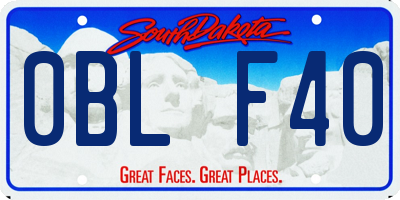 SD license plate 0BLF40