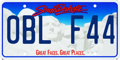 SD license plate 0BLF44