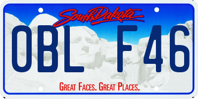 SD license plate 0BLF46