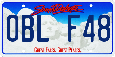 SD license plate 0BLF48