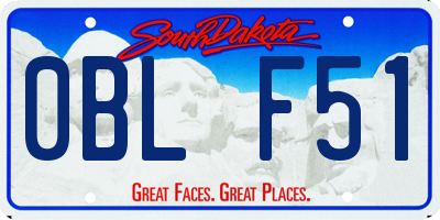 SD license plate 0BLF51