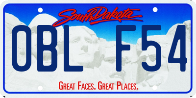 SD license plate 0BLF54