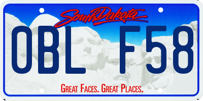 SD license plate 0BLF58